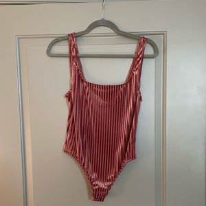 Only Hearts pink velvet bodysuit